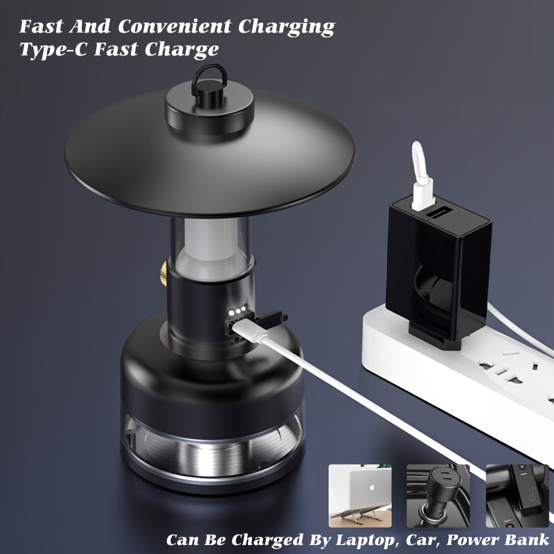 6000mAh Portable Camping Lantern with USB Rechargeable Battery, 5-Mode Adjustable Brightness