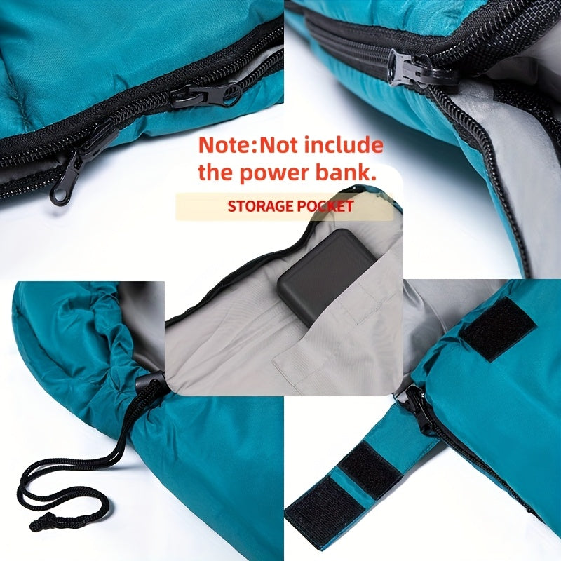 Adult Sleeping Bag with USB Electric Blanket, Suitable for Cold Weather