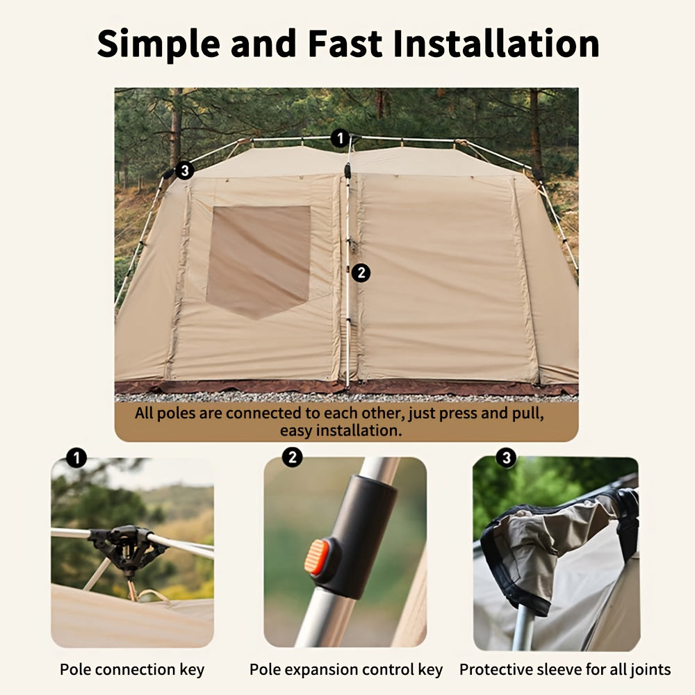 TOMOUNT Village 13 Instant Camping Tents Featuring Two Rooms And a Spacious Roof for Outdoor Activities