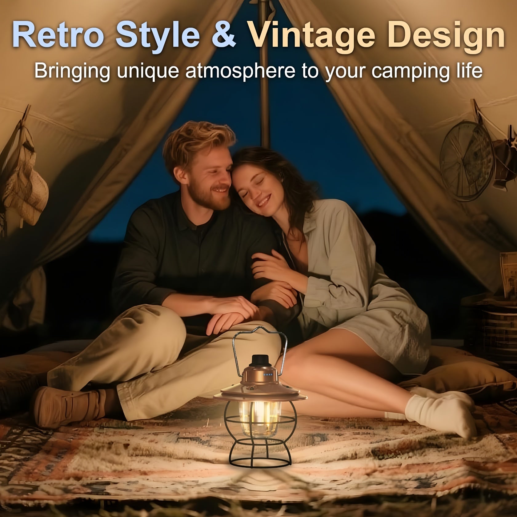 LED Lantern Rechargeable Dimmable Portable Vintage Lantern