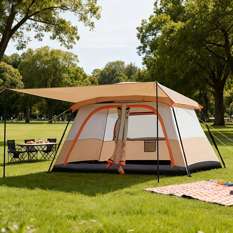 4-Person Large Family Camping Tent with Front Privacy Zippered Room