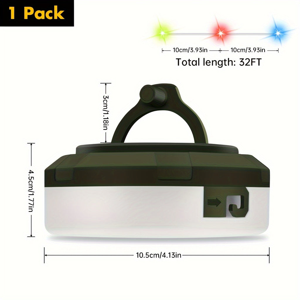 32FT LED Camping Lantern - Portable, Rechargeable, Waterproof Outdoor Light with USB Charging