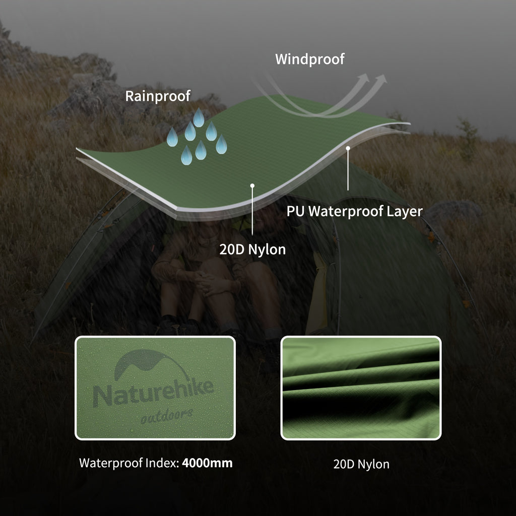 Naturehike Cloud Peak Hexagonal Four Seasons Tent, 20D Lightweight Silicone Waterproof Fabric