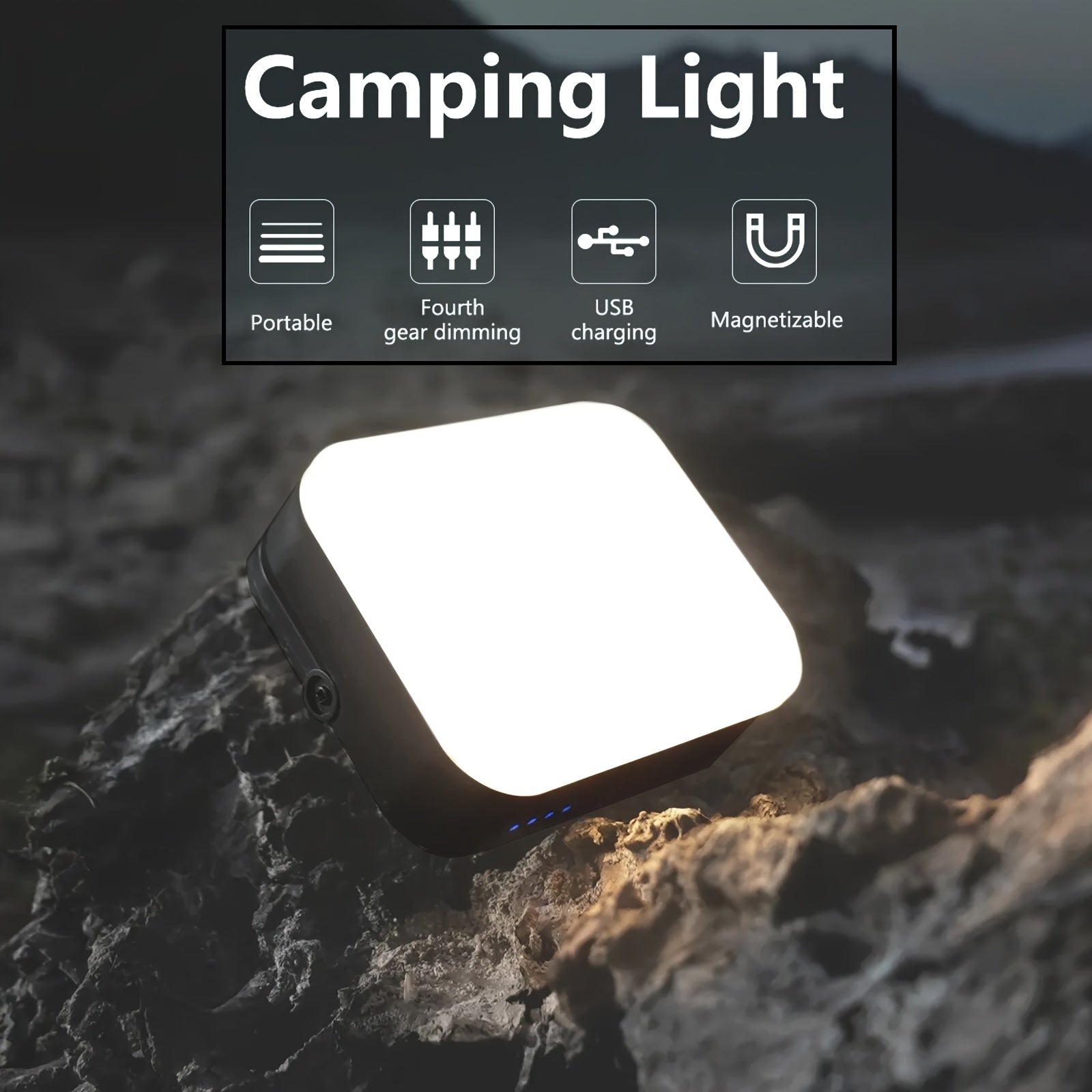 LED Camping Light, Portable Magnetic Tent Light, 4000mAh Rechargeable, Emergency Flashlight