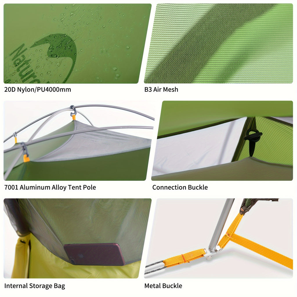 Naturehike Cloud Peak Hexagonal Four Seasons Tent, 20D Lightweight Silicone Waterproof Fabric