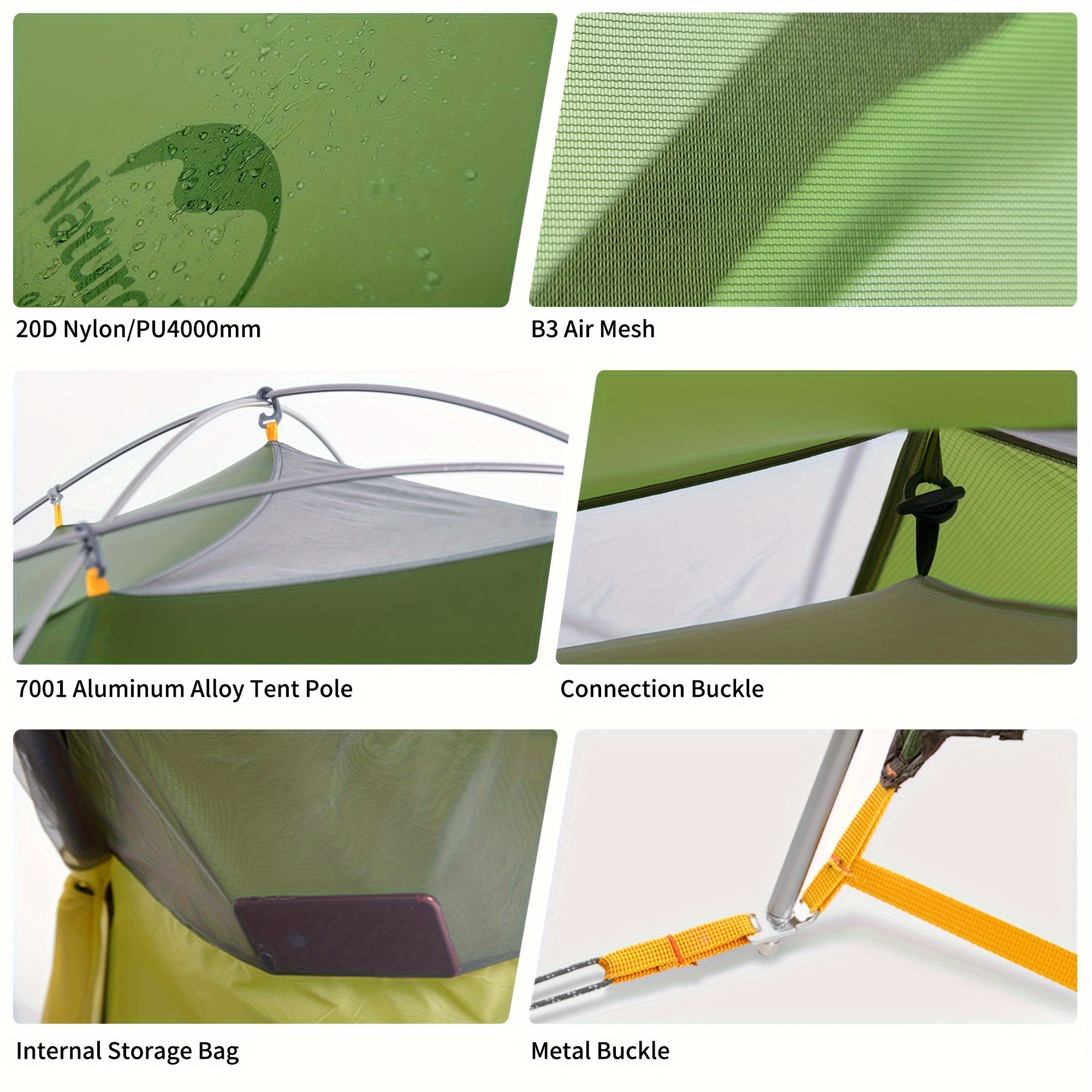 Naturehike Cloud Peak Hexagonal Four Seasons Tent, 20D Lightweight Silicone Waterproof Fabric