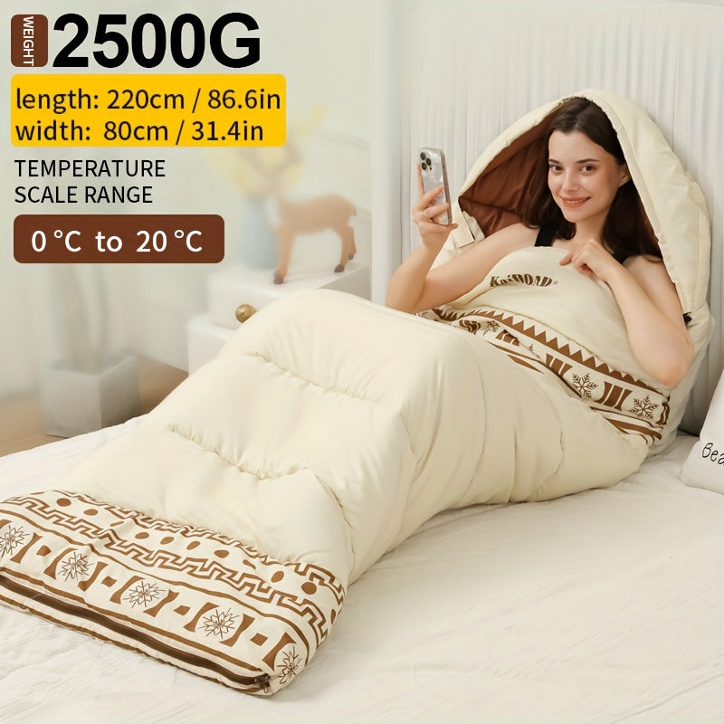 Snow soft sleeping bag adult winter outdoor thick anti cold can be spliced sleeping bag