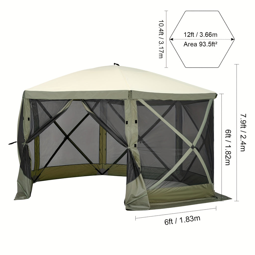 Happybuy 12x12ft Instant Pop-Up Gazebo Tent with Removable Privacy Walls & Mesh Windows