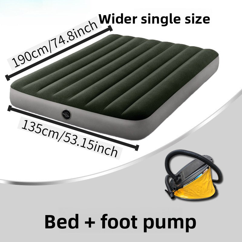 Inflatable Mattress, Portable Foldable Flannel Sleeping Pad, Suitable for Camping