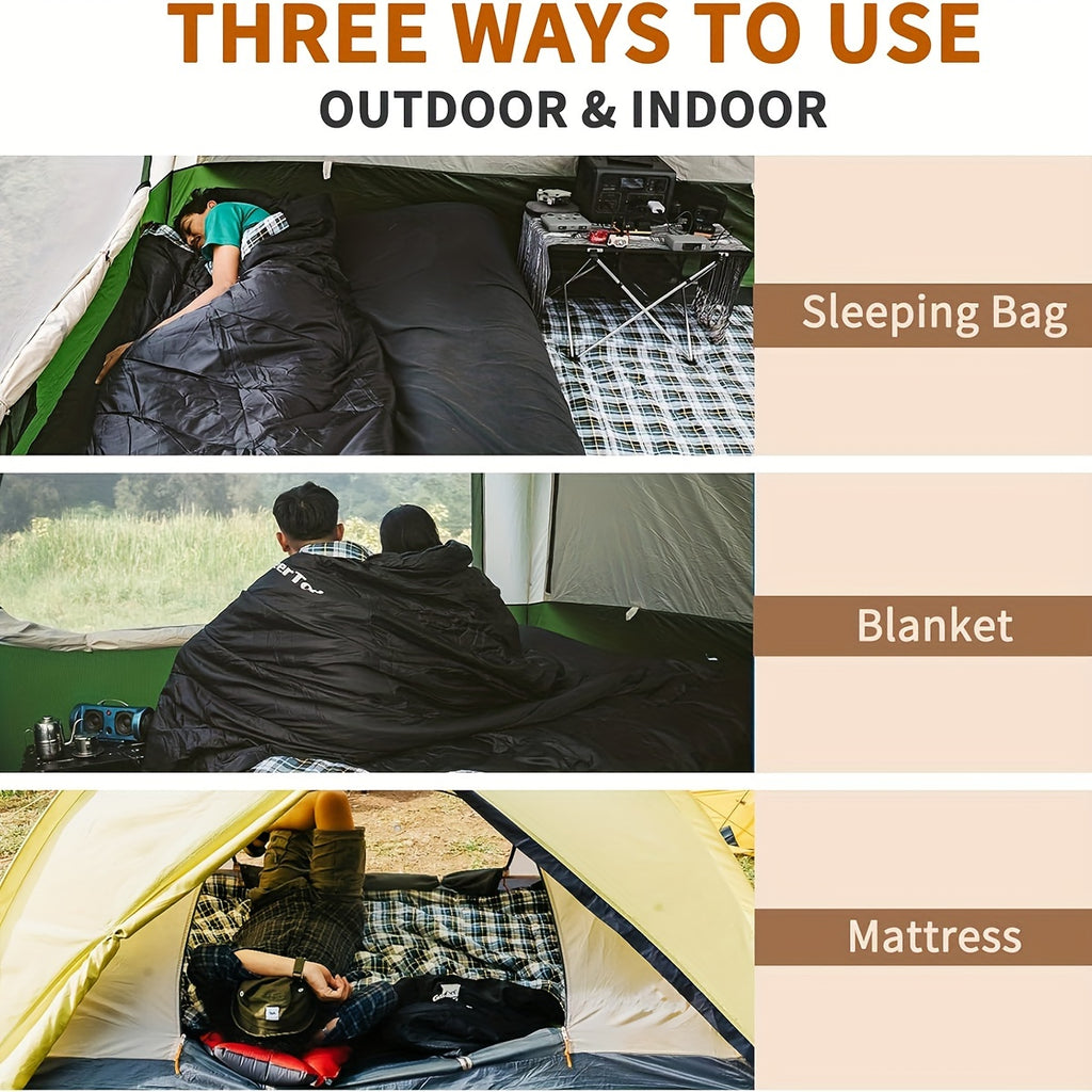 GEERTOP Flannel Sleeping Bag for Adults XXL, Large Wide Camping Sleeping Bag 4 Seaso