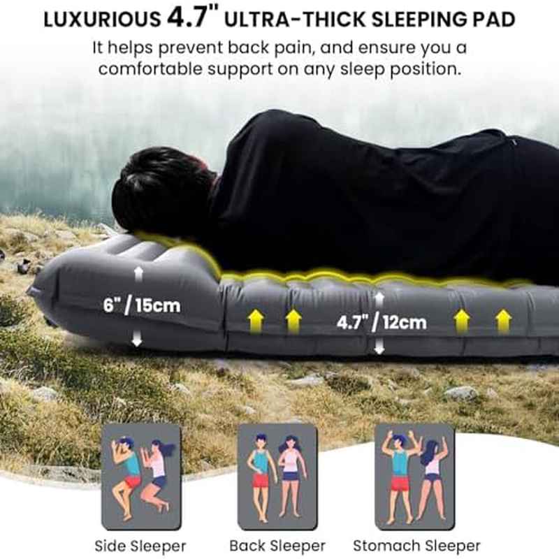 Pallfi 2-Person (for one sleeper) Self-Inflating Sleeping Pad - 4.7\