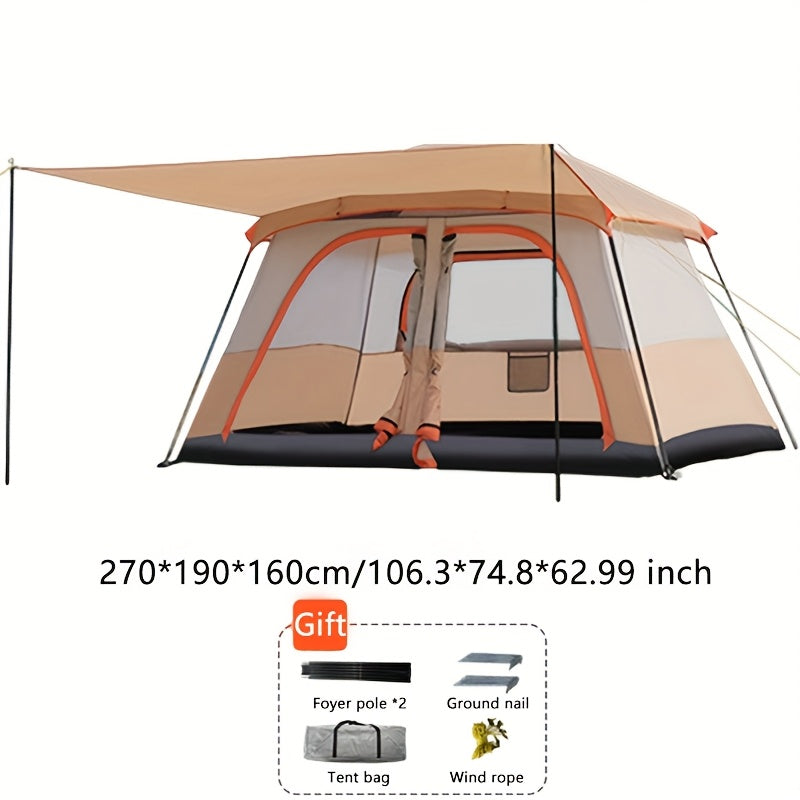 4-Person Large Family Camping Tent with Front Privacy Zippered Room