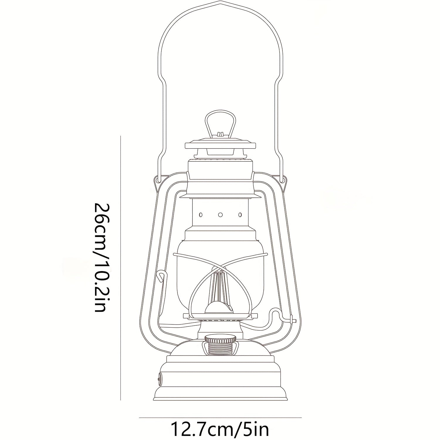 Hurricane Lamp - Metal Kerosene Lantern with Panels, Outdoor Storm for camping, emergencies
