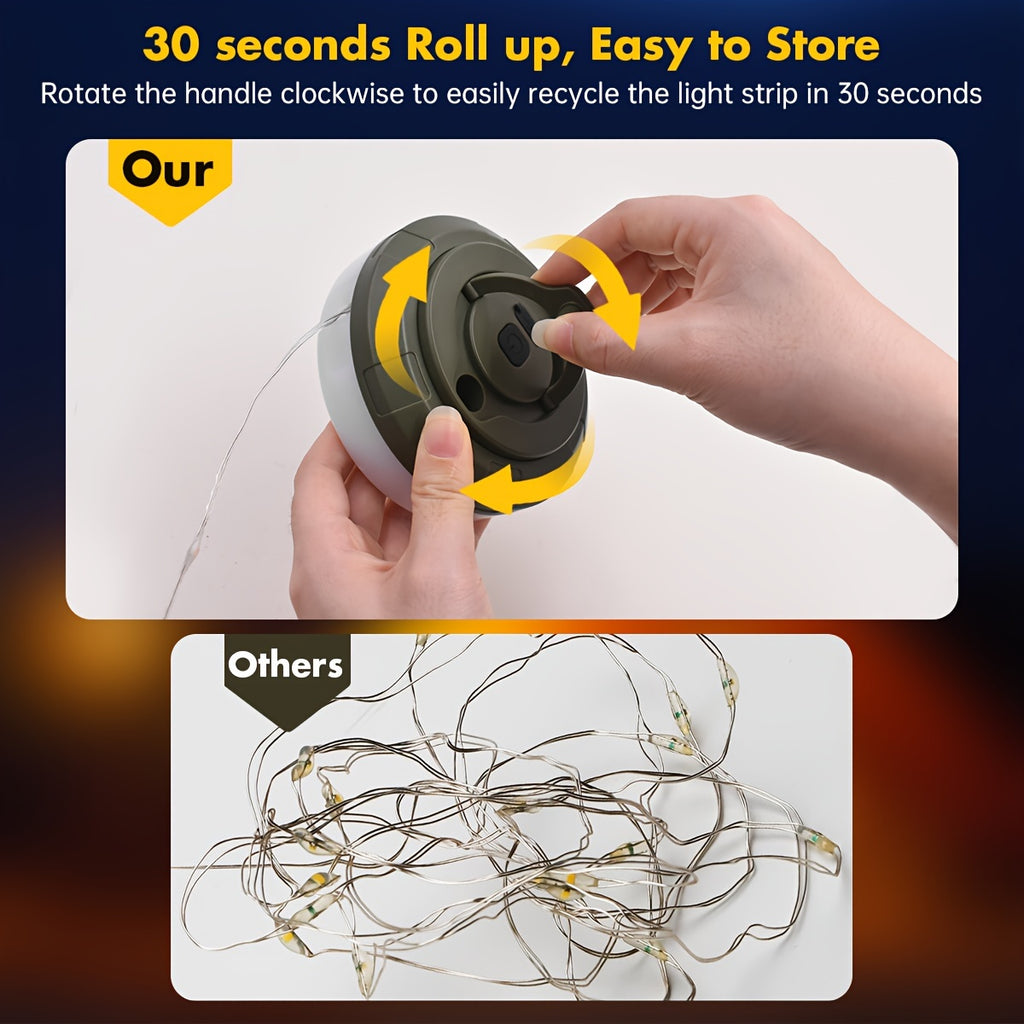 32FT LED Camping Lantern - Portable, Rechargeable, Waterproof Outdoor Light with USB Charging