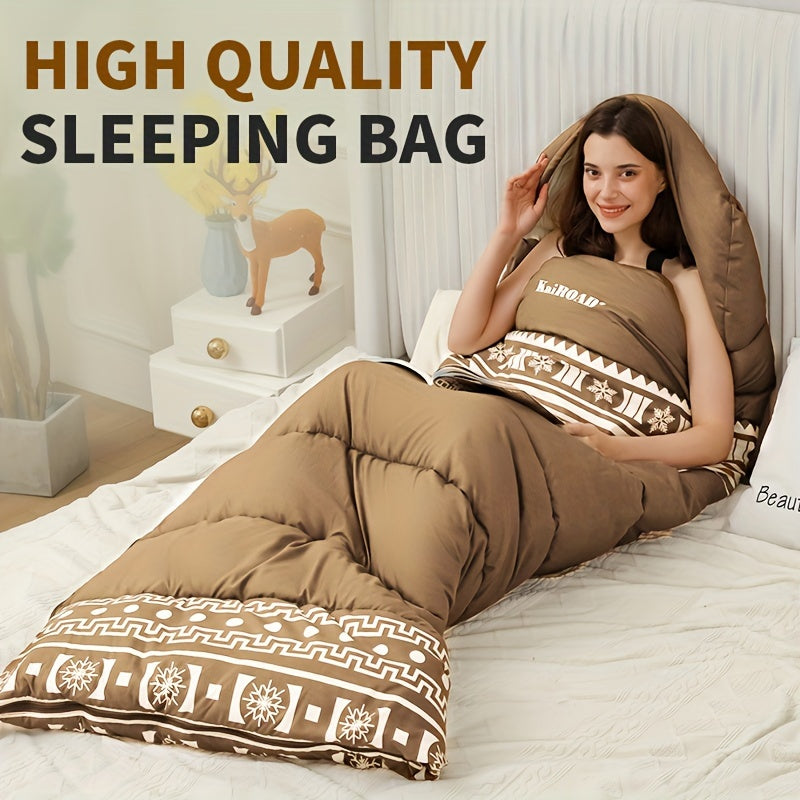 Snow soft sleeping bag adult winter outdoor thick anti cold can be spliced sleeping bag