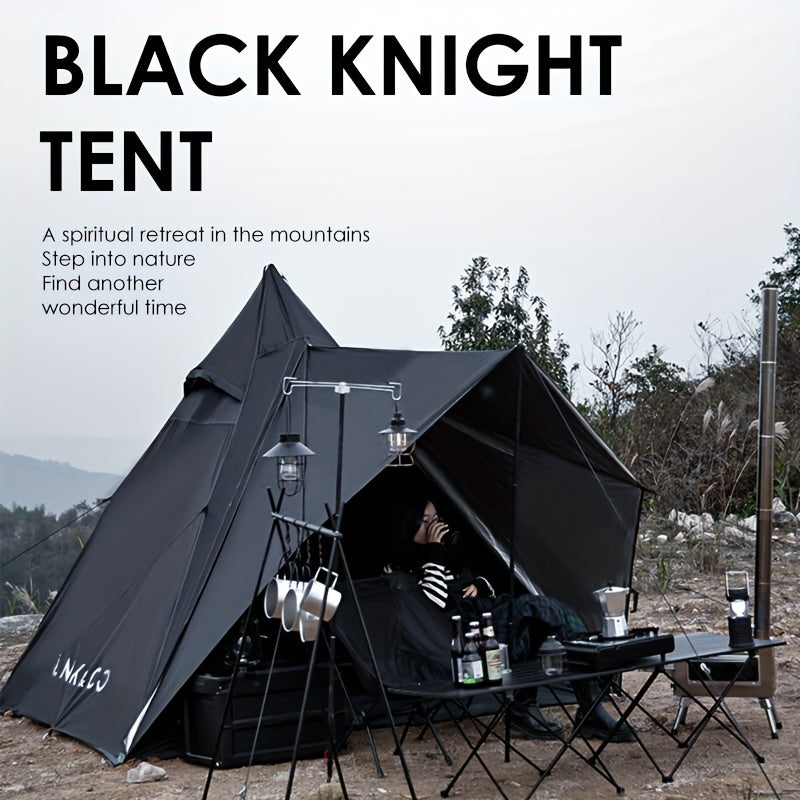 2-Person Black Knight Pyramid Camping Tent - Storm & Wind Resistant