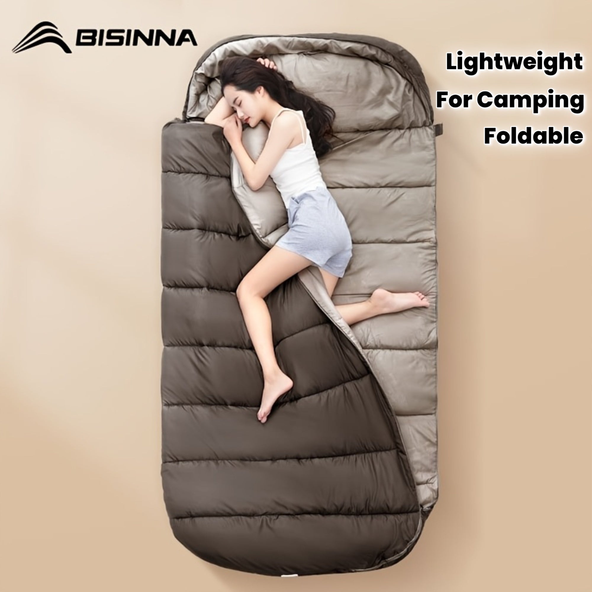 BISINNA Portable Camping Sleeping Bag for Adults - 4-Season Lightweight Backpacking