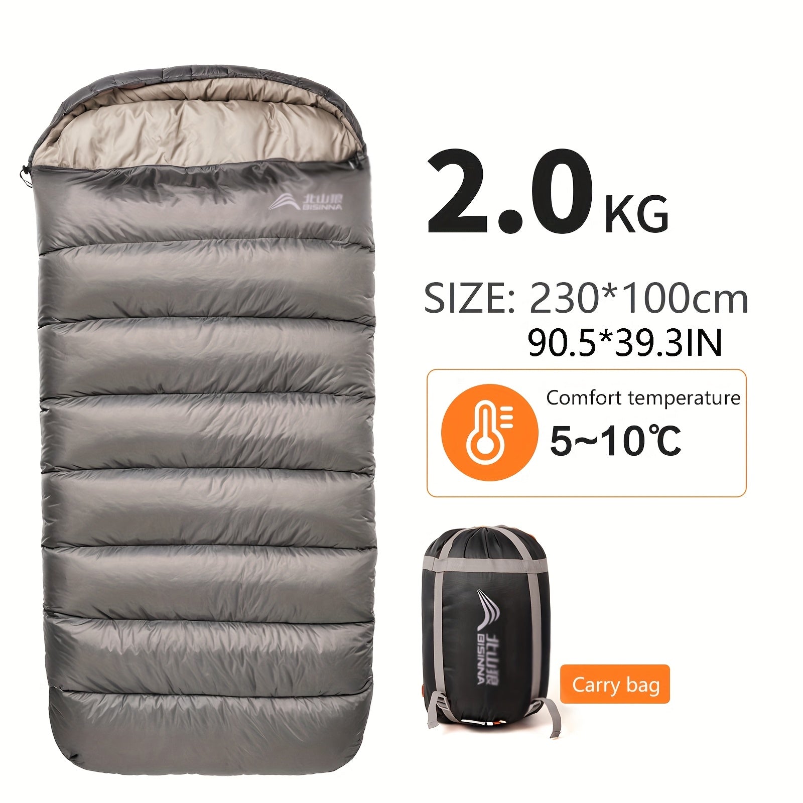 BISINNA Portable Camping Sleeping Bag for Adults - 4-Season Lightweight Backpacking