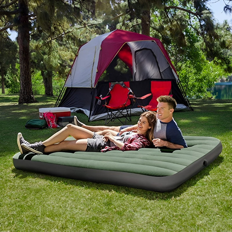 Inflatable Mattress, Portable Foldable Flannel Sleeping Pad, Suitable for Camping