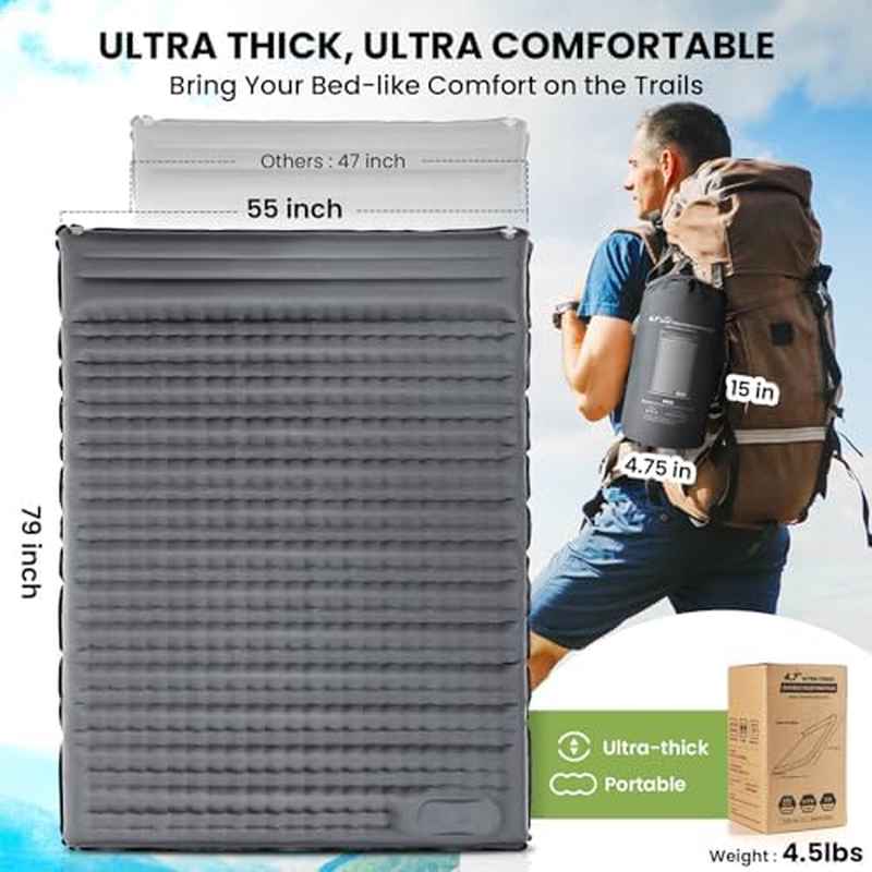 Pallfi 2-Person (for one sleeper) Self-Inflating Sleeping Pad - 4.7\