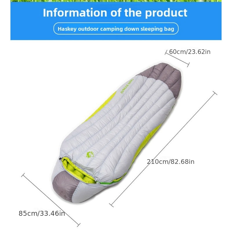 Outdoor Camping Mummy Style Down Sleeping Bag, Extra Large and Wide