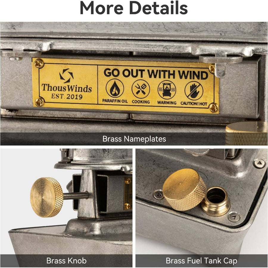 Camping, Fuel Lamp Outdoor Lighting Portable Stove Cooking Warming, Black