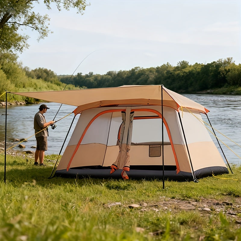 4-Person Large Family Camping Tent with Front Privacy Zippered Room