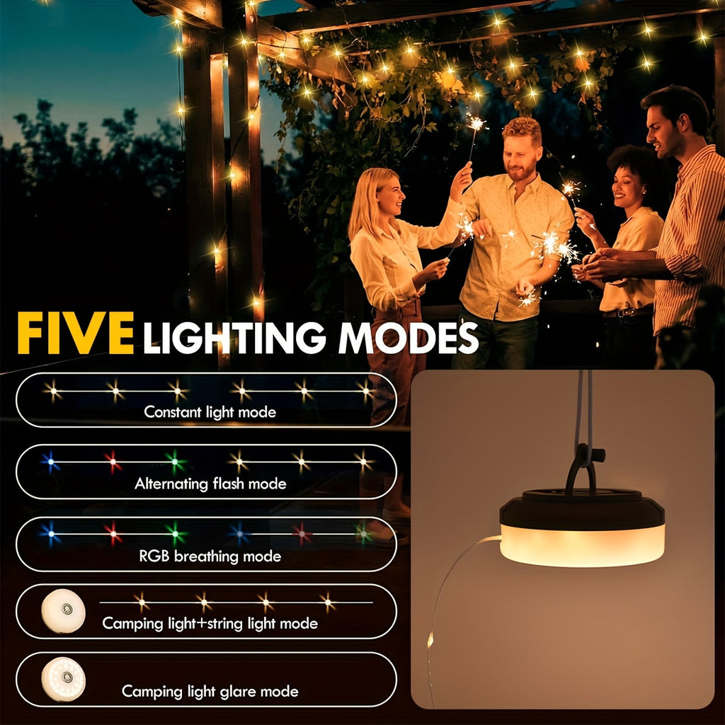 32FT LED Camping Lantern - Portable, Rechargeable, Waterproof Outdoor Light with USB Charging