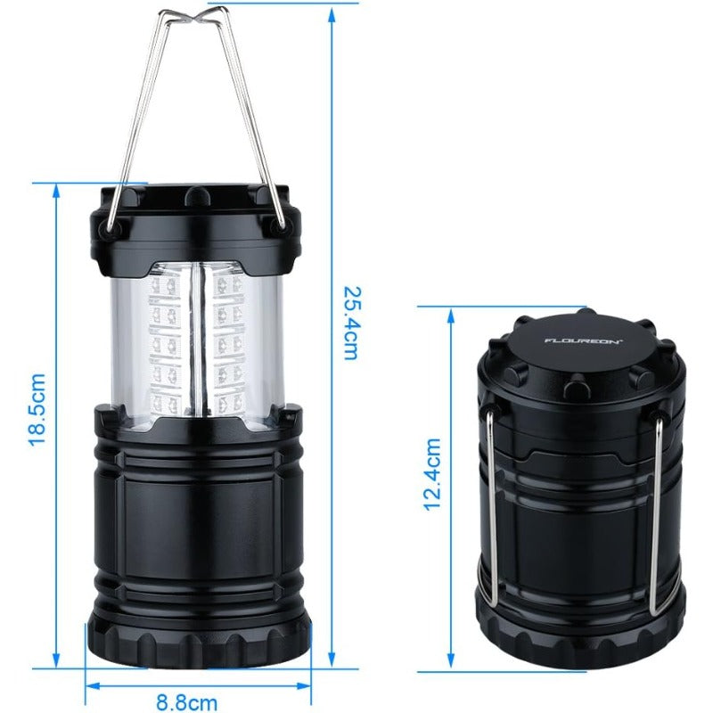 camping equipmentLightahead Set of 4 Portable Outdoor LED Camping Lantern Black Collapsible
