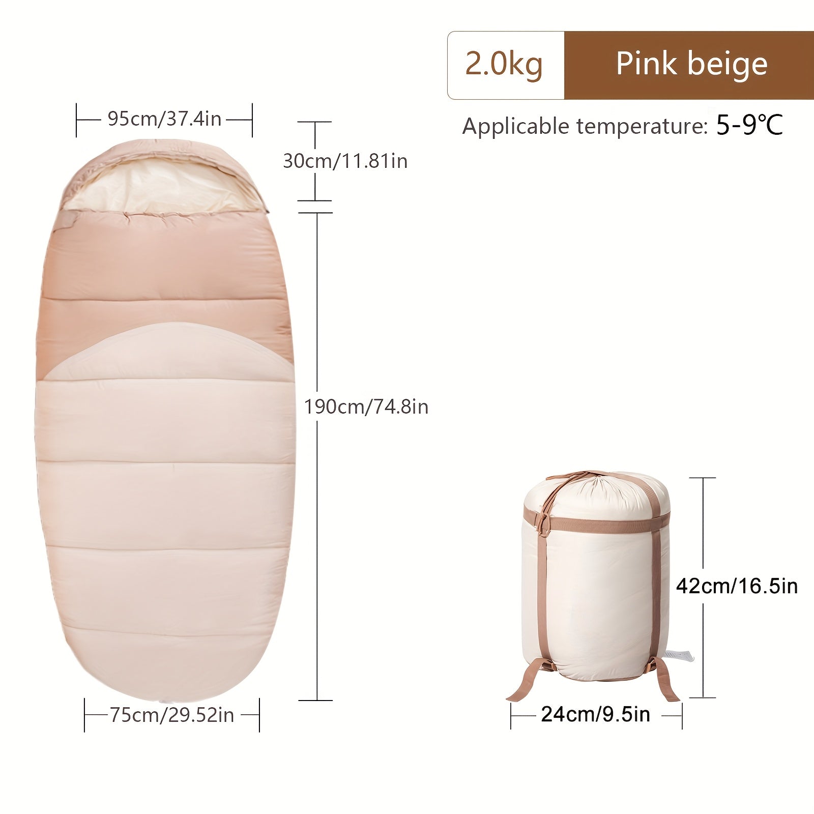 BISINNA 1-Person All-Season Sleeping Bag - Lightweight Compact & Warm