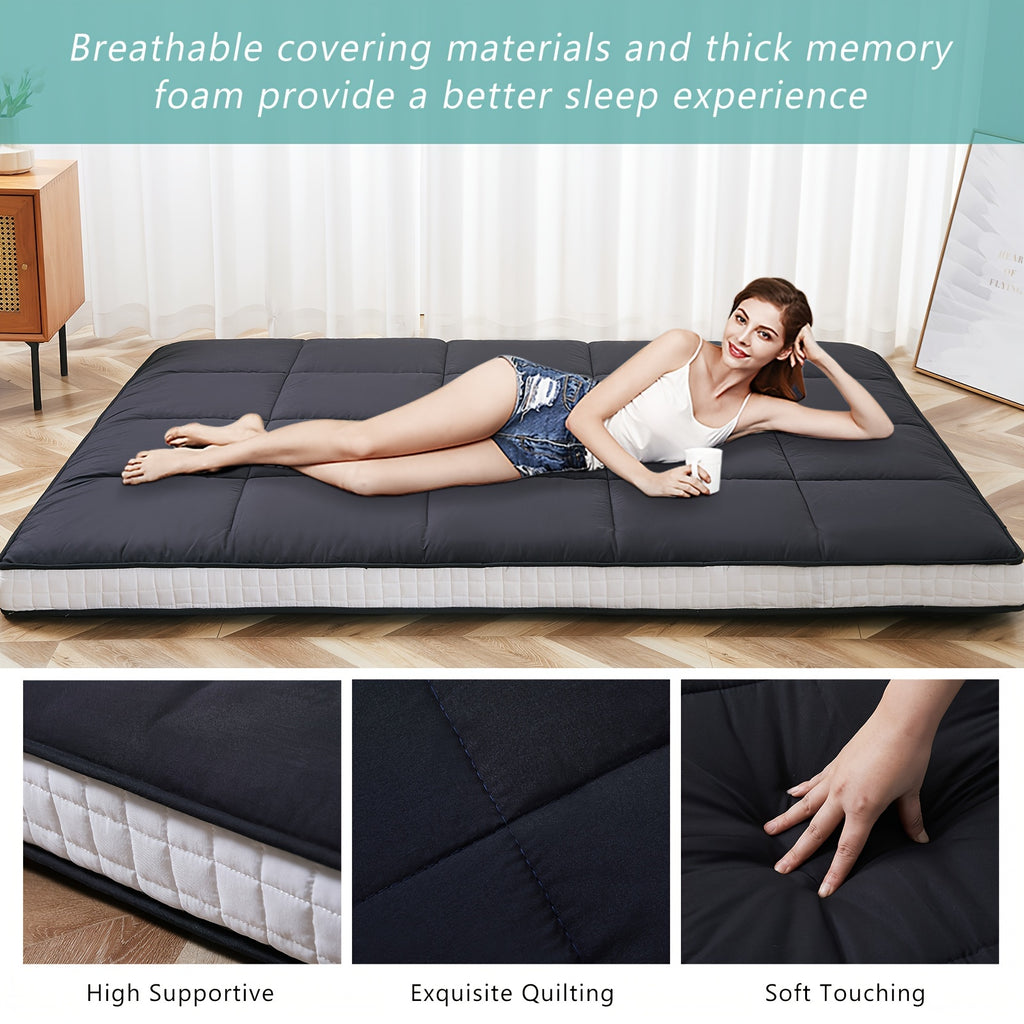 LILYPELLE Japanese Futon Mattress, Extra Thick Folding Sleeping Pad Futon