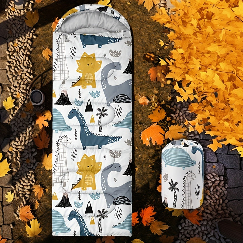 1pc Dinosaur Camping Sleeping Bag, Portable Lightweight Warm Quilt for All Seasons