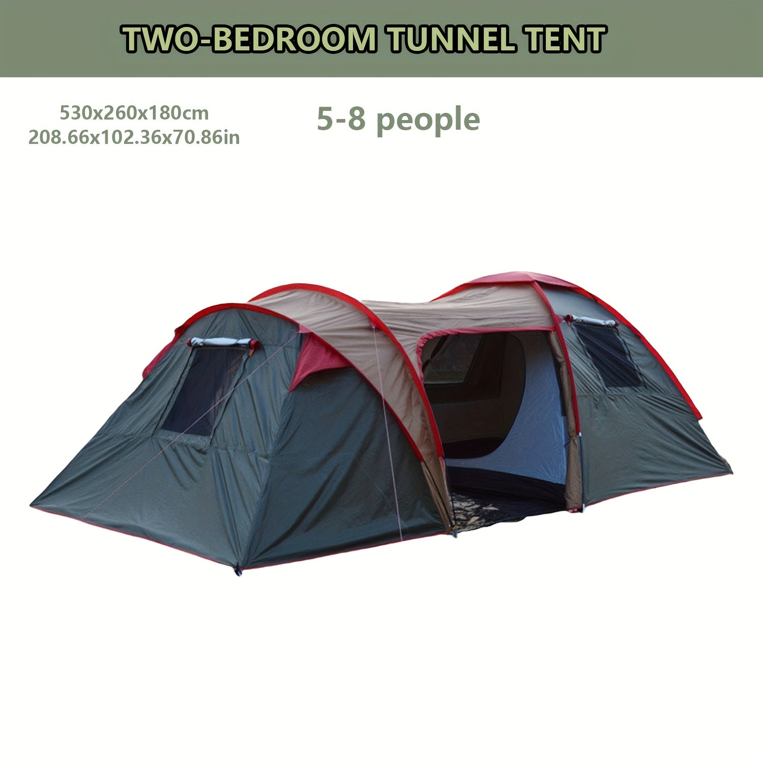 8-Person Extra Large Tent 8-Person Extra Large Family Camping Tent | Two Bedrooms & Living Room