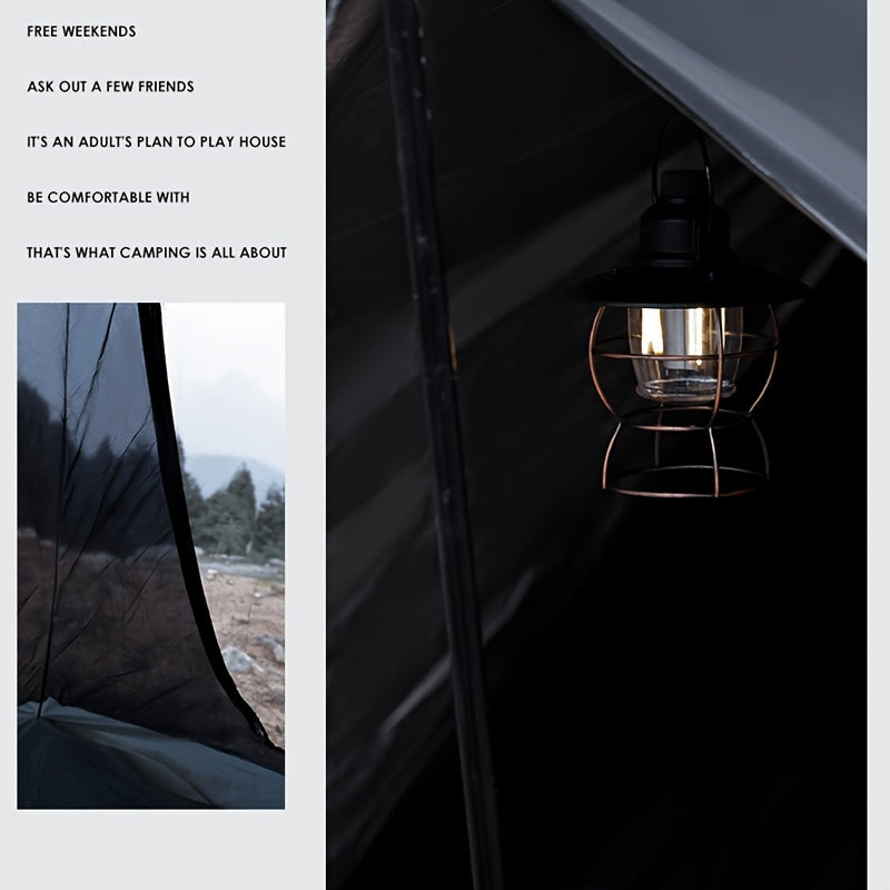 2-Person Black Knight Pyramid Camping Tent - Storm & Wind Resistant