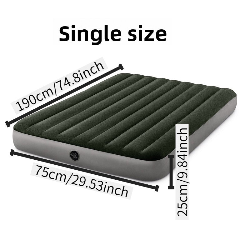Inflatable Mattress, Portable Foldable Flannel Sleeping Pad, Suitable for Camping