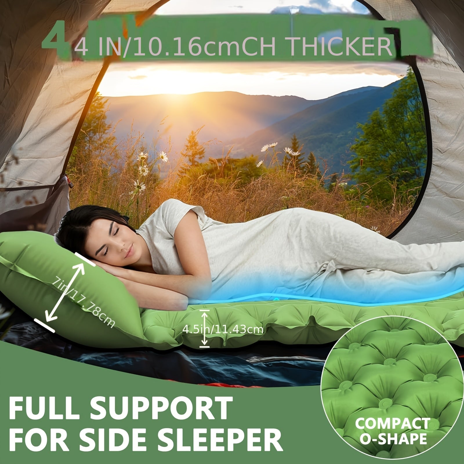 Double Sleeping Pad: Self Inflating Camping Pad Mattress for Backpacking & Outdoor Trips | 4\