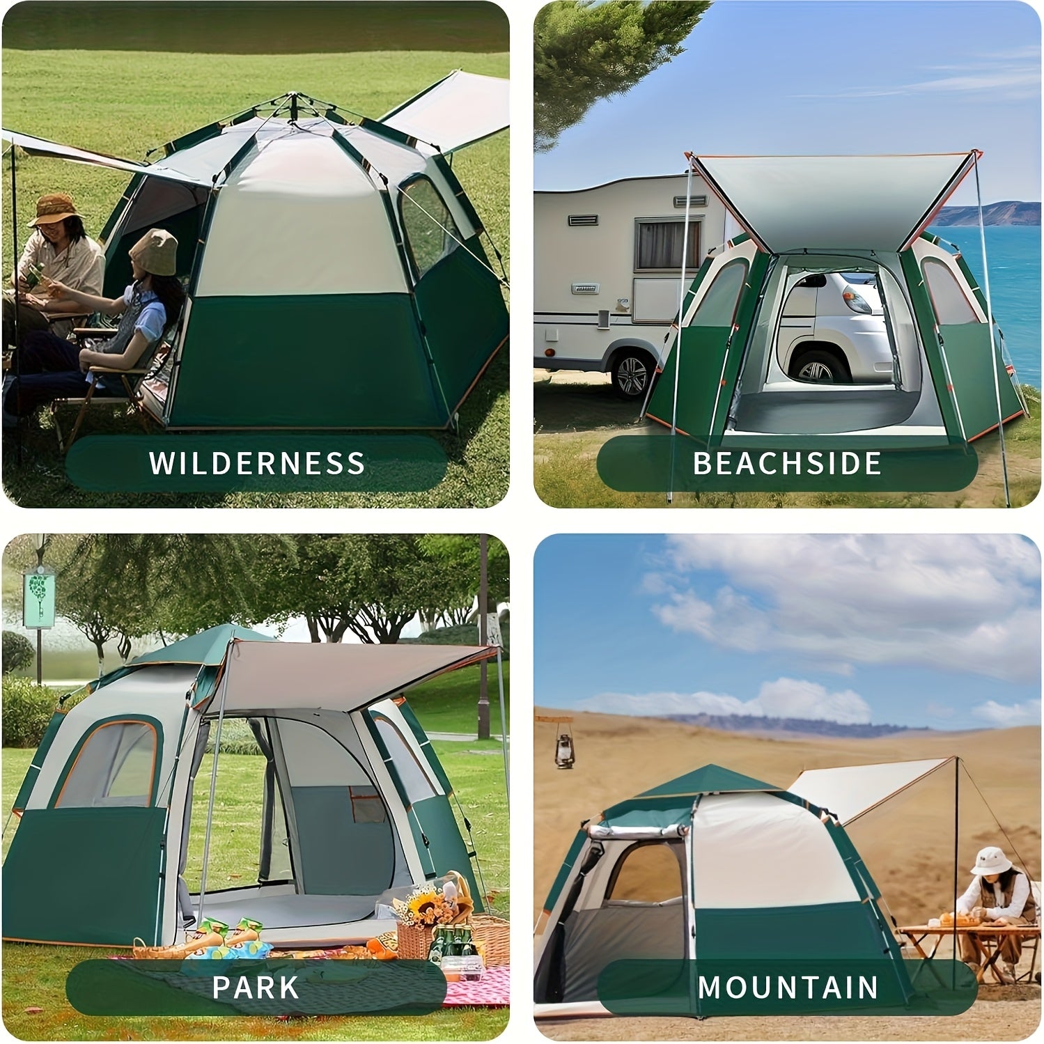 3-Second Automatic Tent 3-Second Setup Automatic Camping Tent | Large Capacity, Easy Open