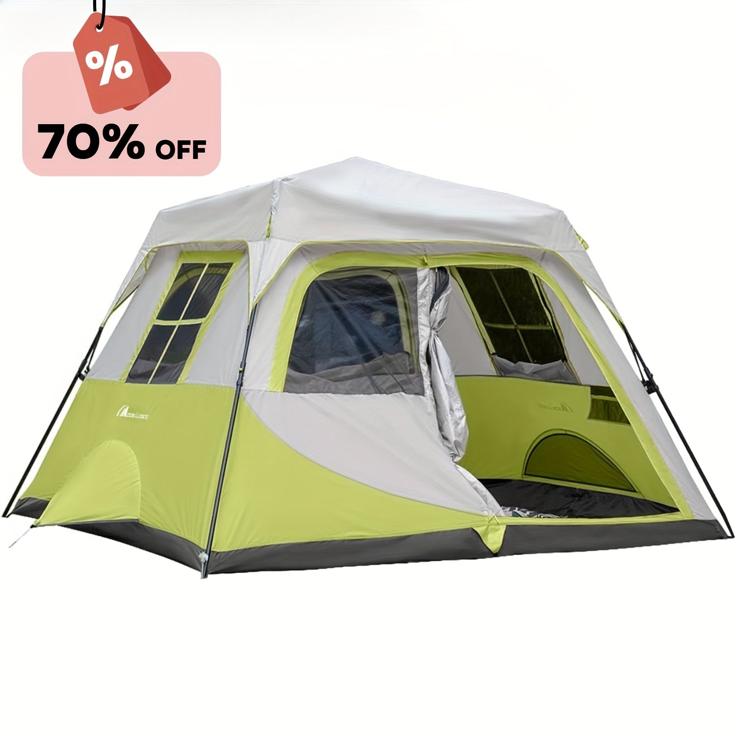 MOON LENCE Camping Tent Pop Up Tent 4-5 Person, Double Layers Waterproof Backpacking Tents with Porch