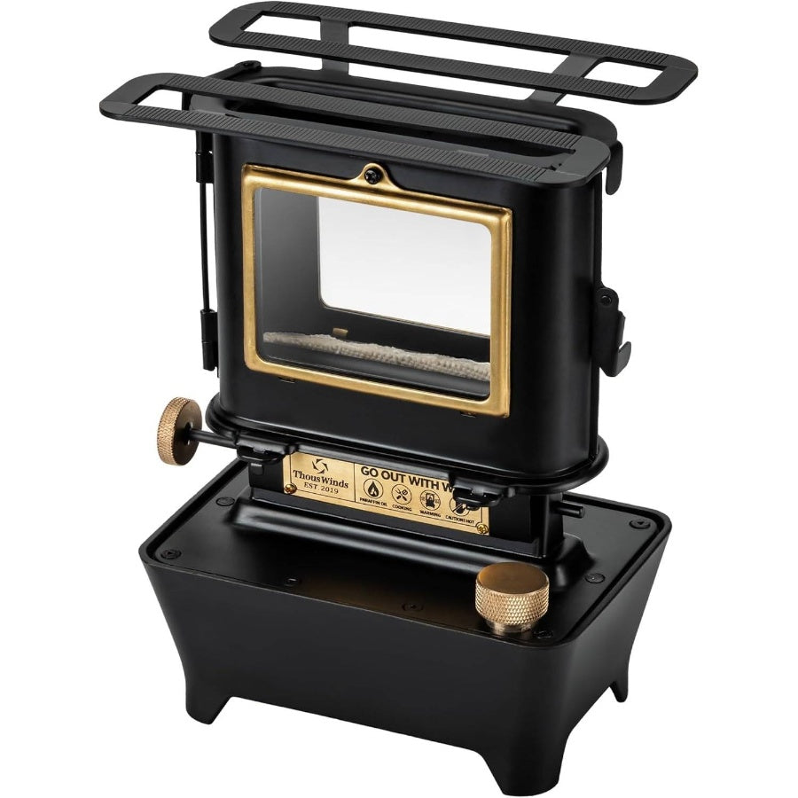 Camping, Fuel Lamp Outdoor Lighting Portable Stove Cooking Warming, Black