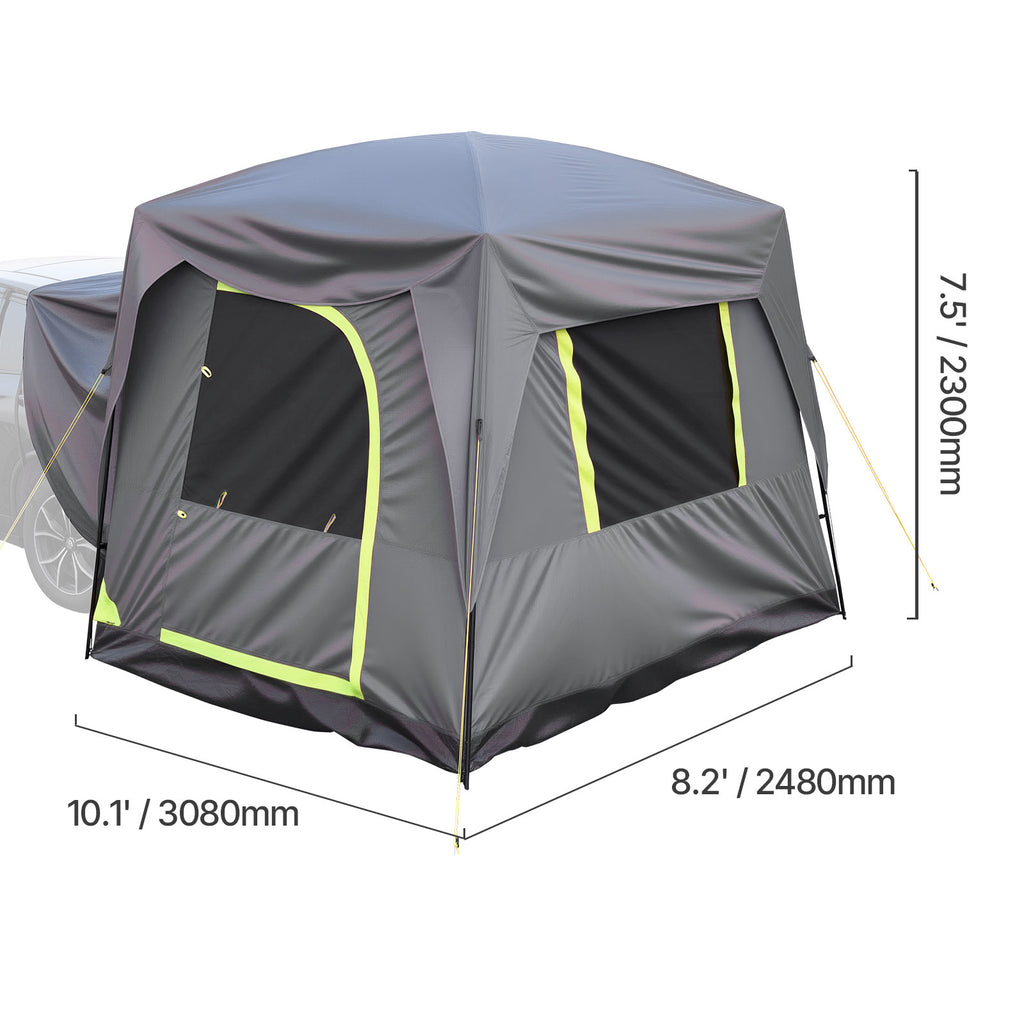 VEVOR SUV Camping Tent Outdoor SUV Tent with 2 Doors Waterproof for 5-8 Person 8\u002F10*8ft