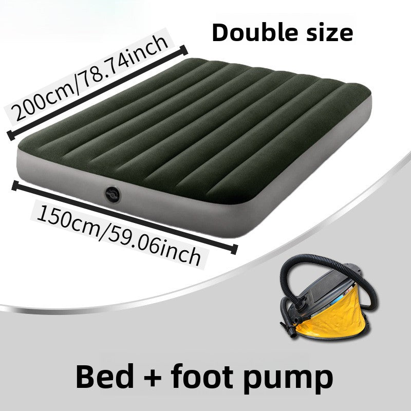 Inflatable Mattress, Portable Foldable Flannel Sleeping Pad, Suitable for Camping