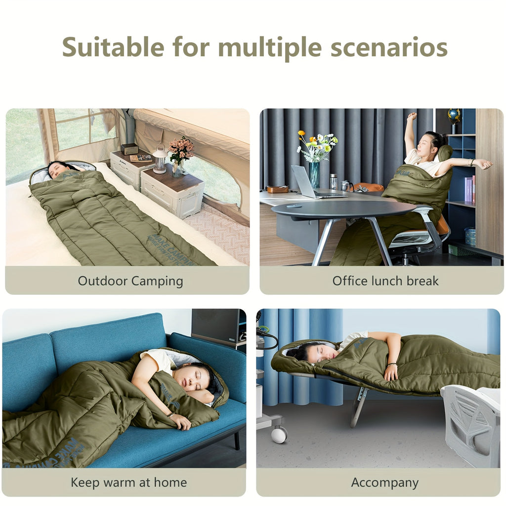 BISINNA Lightweight 3-Season Camping Sleeping Bag for one person - Warm Cold-Resistant envelope design with Zipper Closure