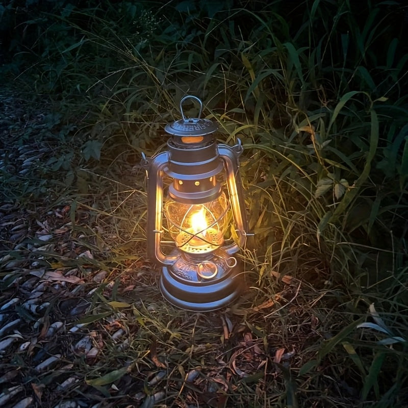 Hurricane Lamp - Metal Kerosene Lantern with Panels, Outdoor Storm for camping, emergencies