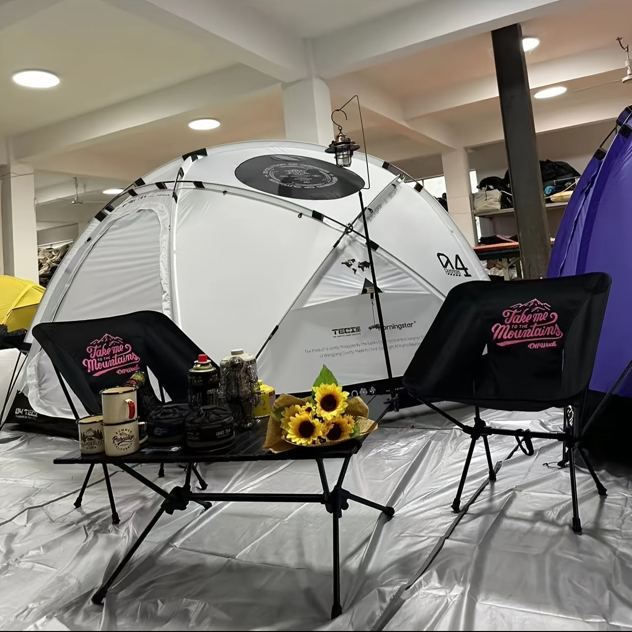 4-Person Portable Folding Camping Tent - All-Season Dome Shelter with Zipper Closure