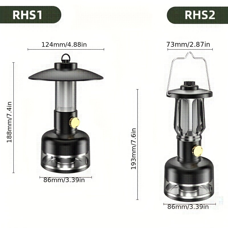 6000mAh Portable Camping Lantern with USB Rechargeable Battery, 5-Mode Adjustable Brightness