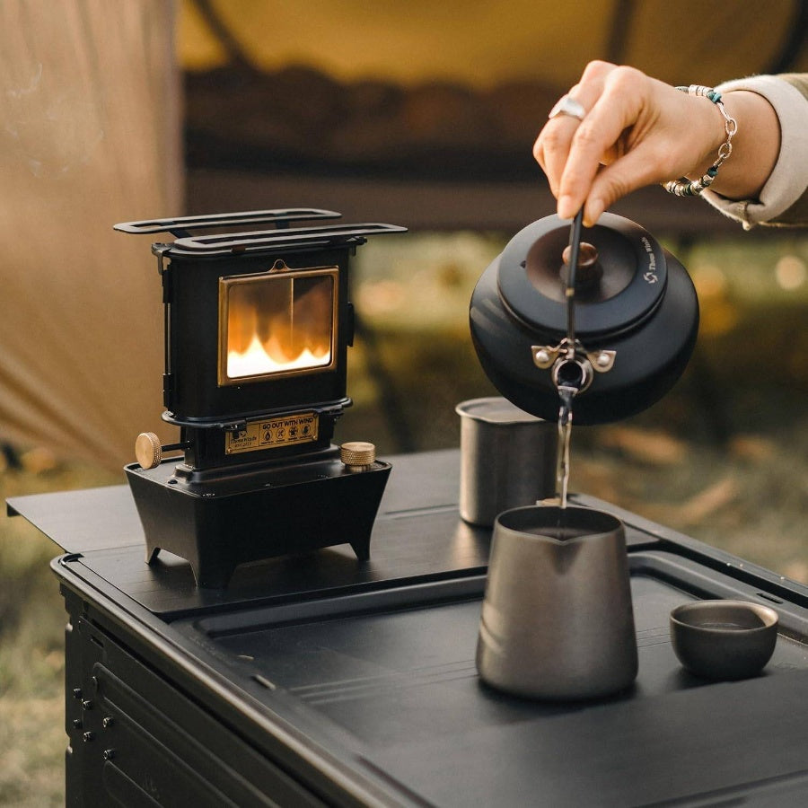 Camping, Fuel Lamp Outdoor Lighting Portable Stove Cooking Warming, Black