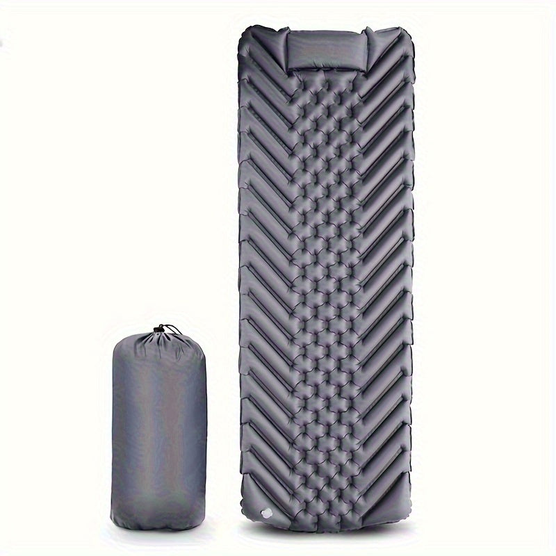 1-Person Self-Inflating Sleeping Pad with Manual Pump - Heavy-Duty Nylon Camping Mat
