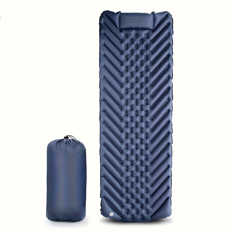 1-Person Self-Inflating Sleeping Pad with Manual Pump - Heavy-Duty Nylon Camping Mat