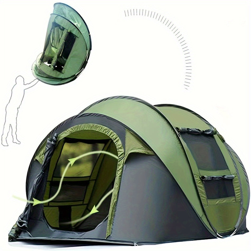 Quick-Open No-Assembly Automatic Tent, Portable Foldable Camping Tent for All Seasons